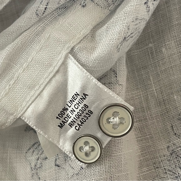 Peter Millar Floral Hibiscus Beach Short Sleeve Button Up 100% Linen Shirt - Picture 2 of 5